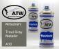 Preview: Mitsubishi, Trout Gray Metallic, A10: 400ml Sprühdose + 400ml Klarlack - Set, von ATW Autoteile West.